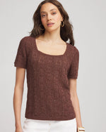 Pointelle Square-Neck Pullover Sweater - US 5679