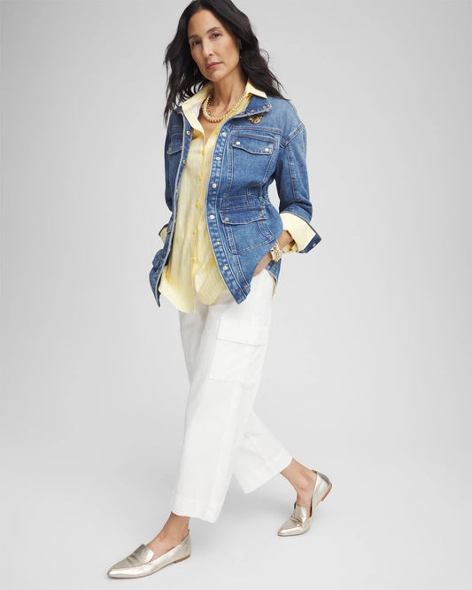 Cargo Straight Leg Cropped Pants - US 7641