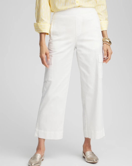 Cargo Straight Leg Cropped Pants - US 7641