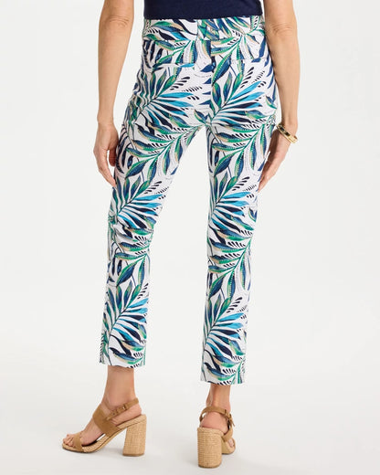 Palm Print Brigitte™ Slim Pull-On Crop Pant - US 0386