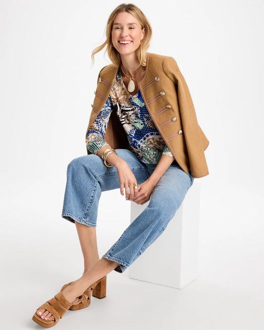 Ella Status Print Long-Sleeve Pullover - US 9971