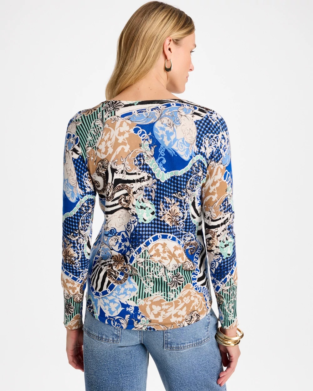 Ella Status Print Long-Sleeve Pullover - US 9971