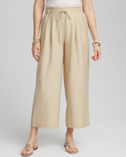 Lightweight Wide Leg Cropped Pants - US 2841