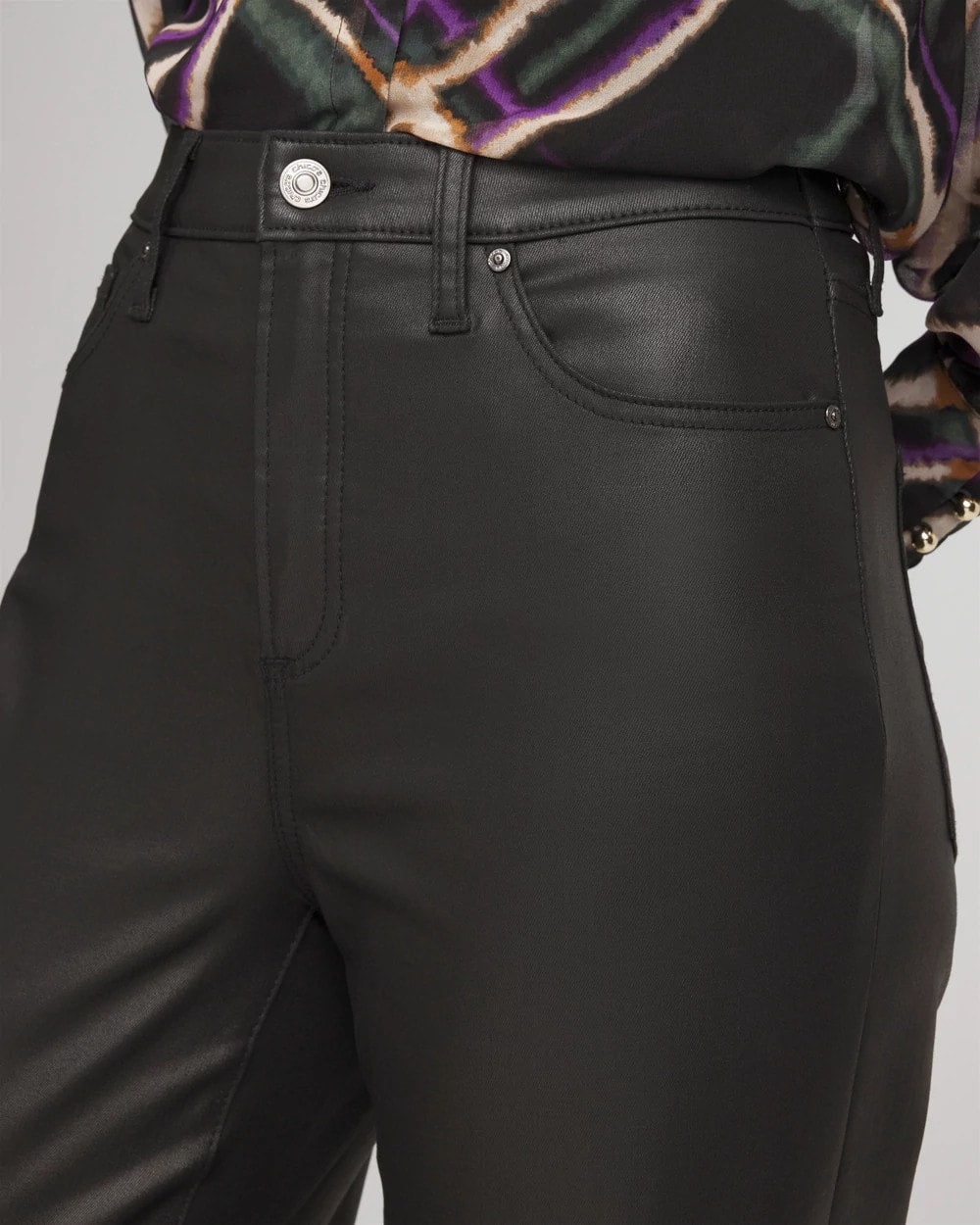 Petite High Rise Wide Leg Coated Denim Jeans - US 8255