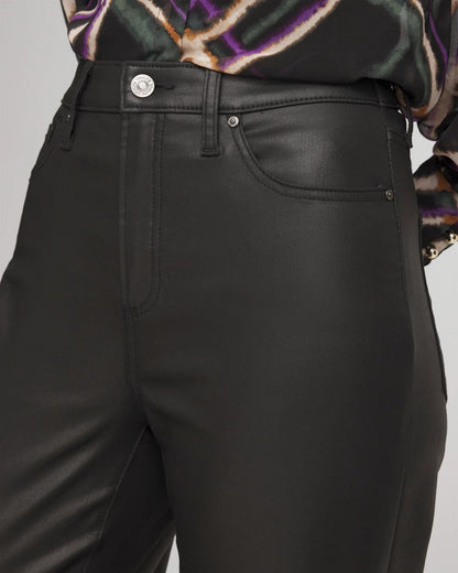 Petite High Rise Wide Leg Coated Denim Jeans - US 8255