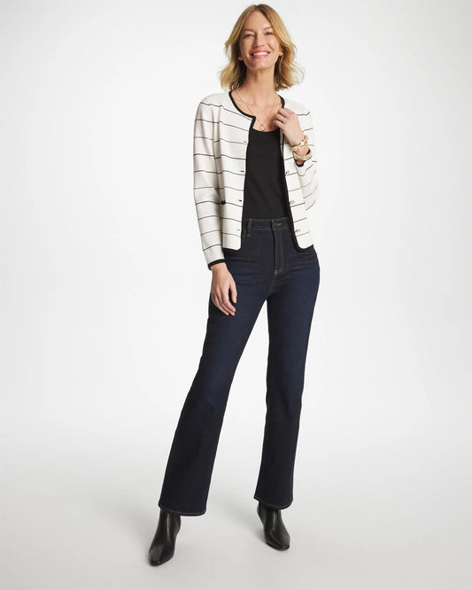 Contrast Tipped Sweater Blazer - US 1414