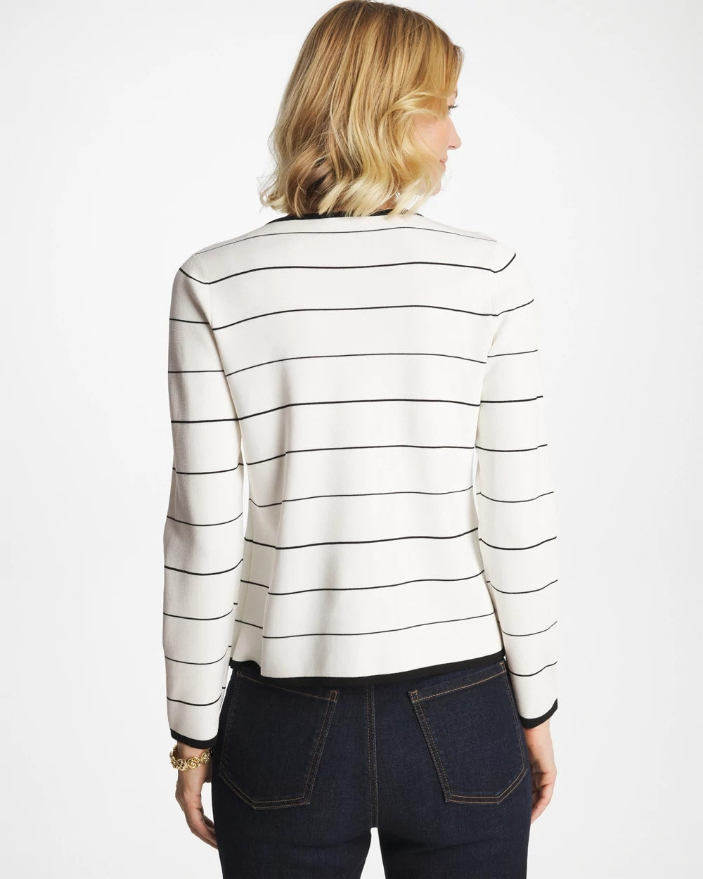 Contrast Tipped Sweater Blazer - US 1414