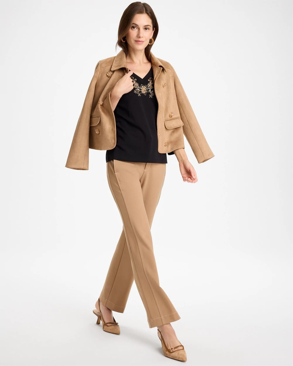 Emme Wide-Leg Ponte Pants - US 6109