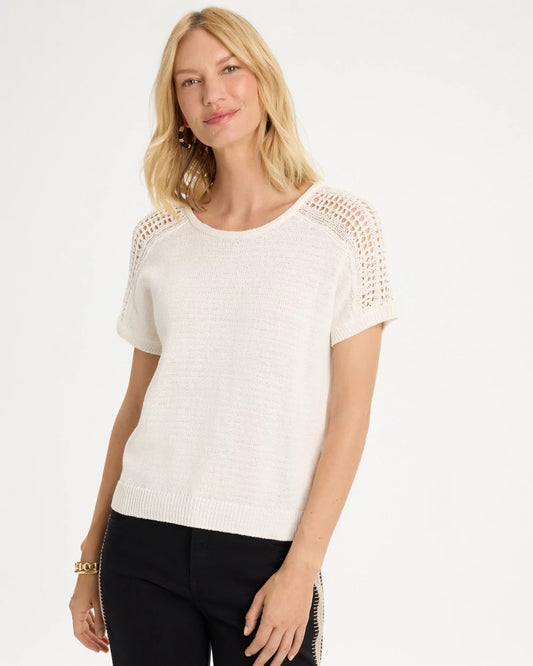 Pointelle Stitch Pullover Sweater - US 7270