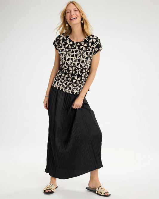 Satin Crinkle Maxi Skirt - US 1569