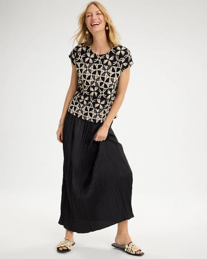 Satin Crinkle Maxi Skirt - US 7696