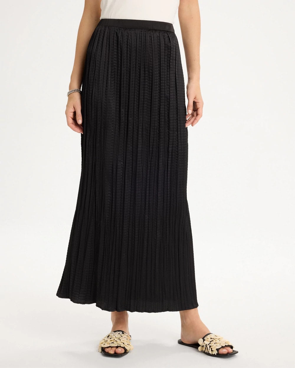 Satin Crinkle Maxi Skirt - US 7696