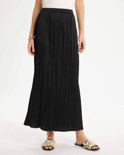Satin Crinkle Maxi Skirt - US 7696