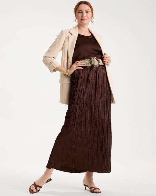 Satin Crinkle Maxi Skirt - US 5470