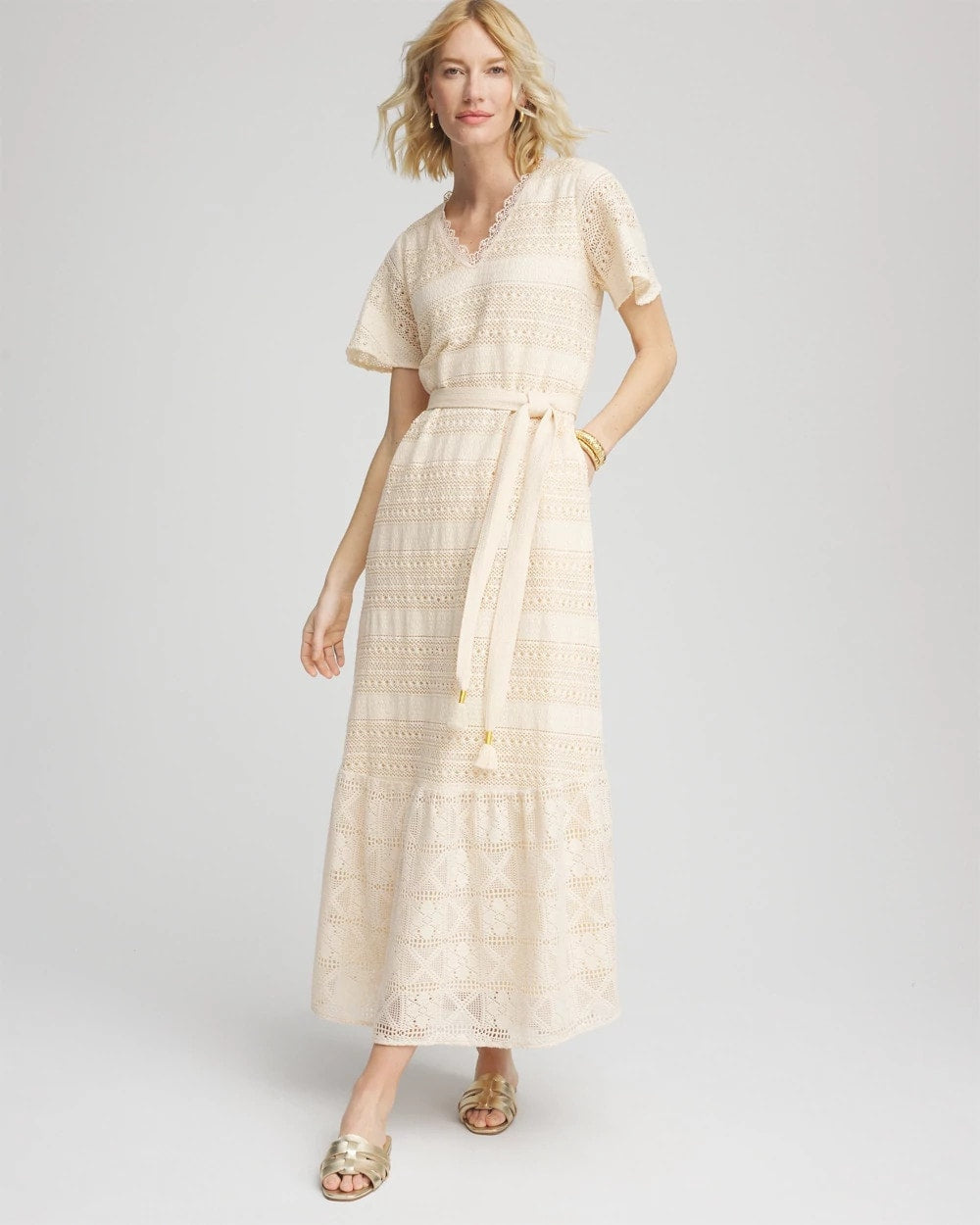 Crochet-Lace Maxi Dress - US 2827