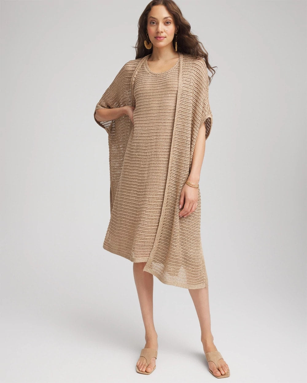 Crochet-Knit Sequins Tank Dress - US 5289