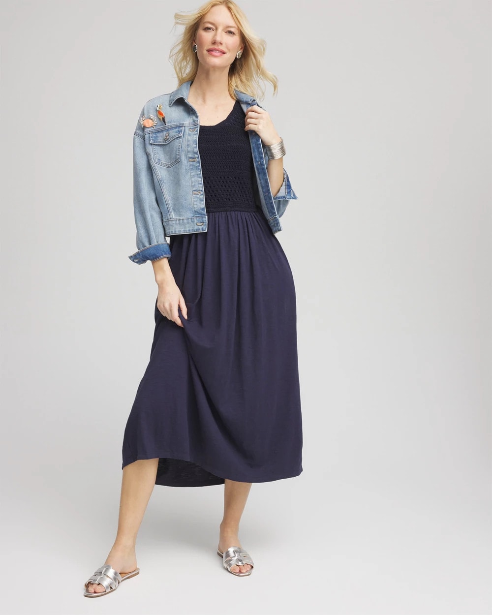 Crochet-Bodice Maxi Dress - US 6757