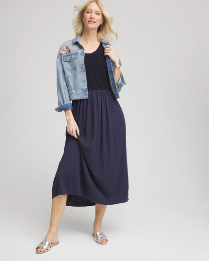 Crochet-Bodice Maxi Dress - US 6757