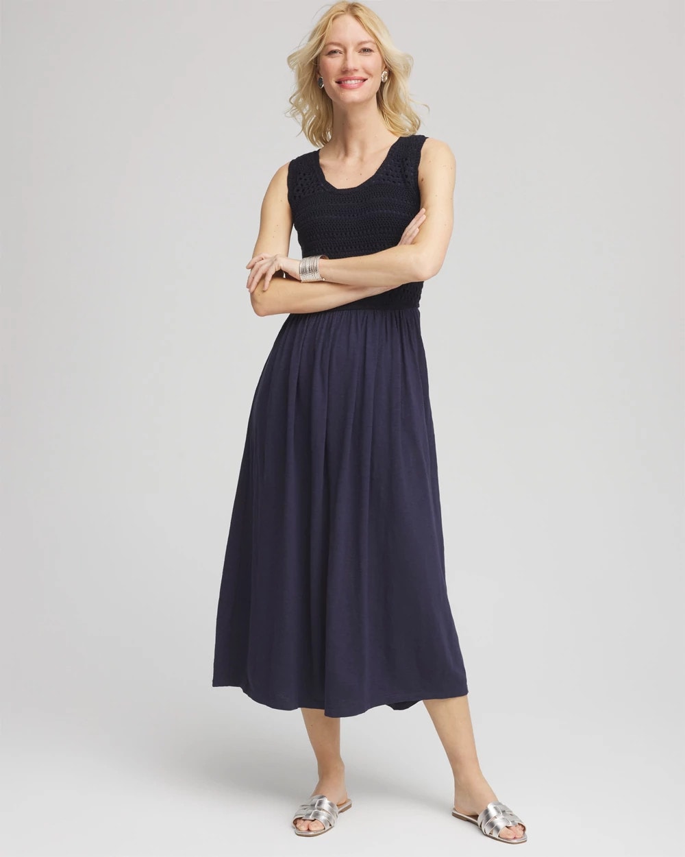 Crochet-Bodice Maxi Dress - US 6757