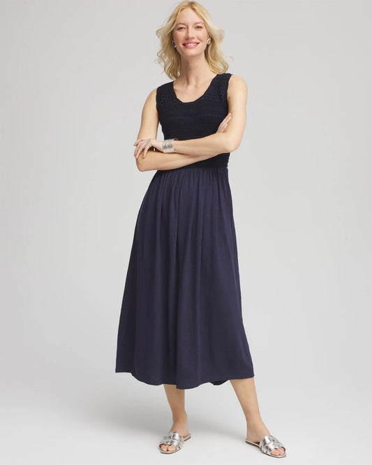 Crochet-Bodice Maxi Dress - US 6757