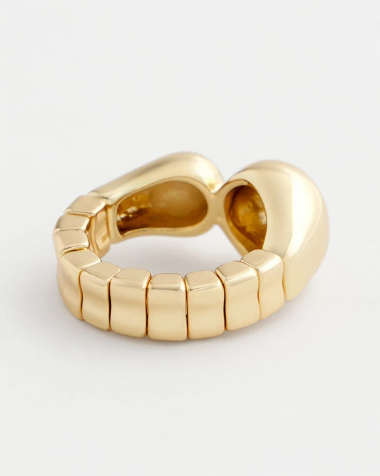 Gold Curvy Stretch Ring - US 6611