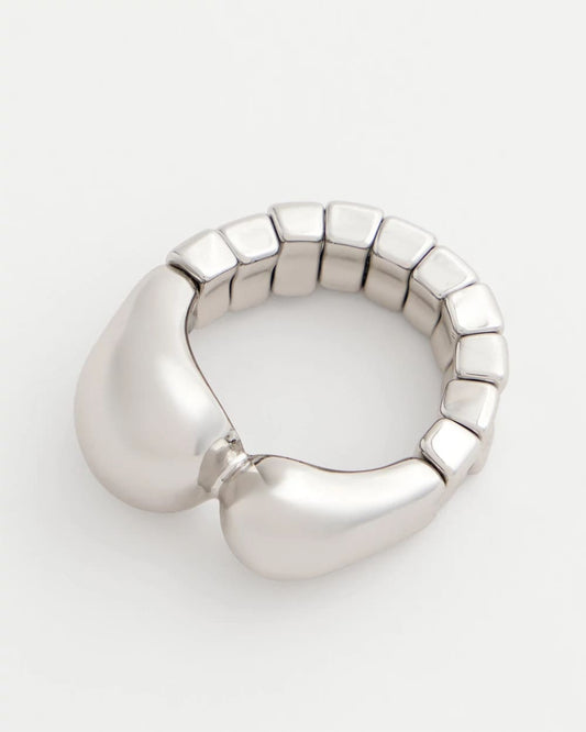 Curvy Silver Stretch Ring - US 7370