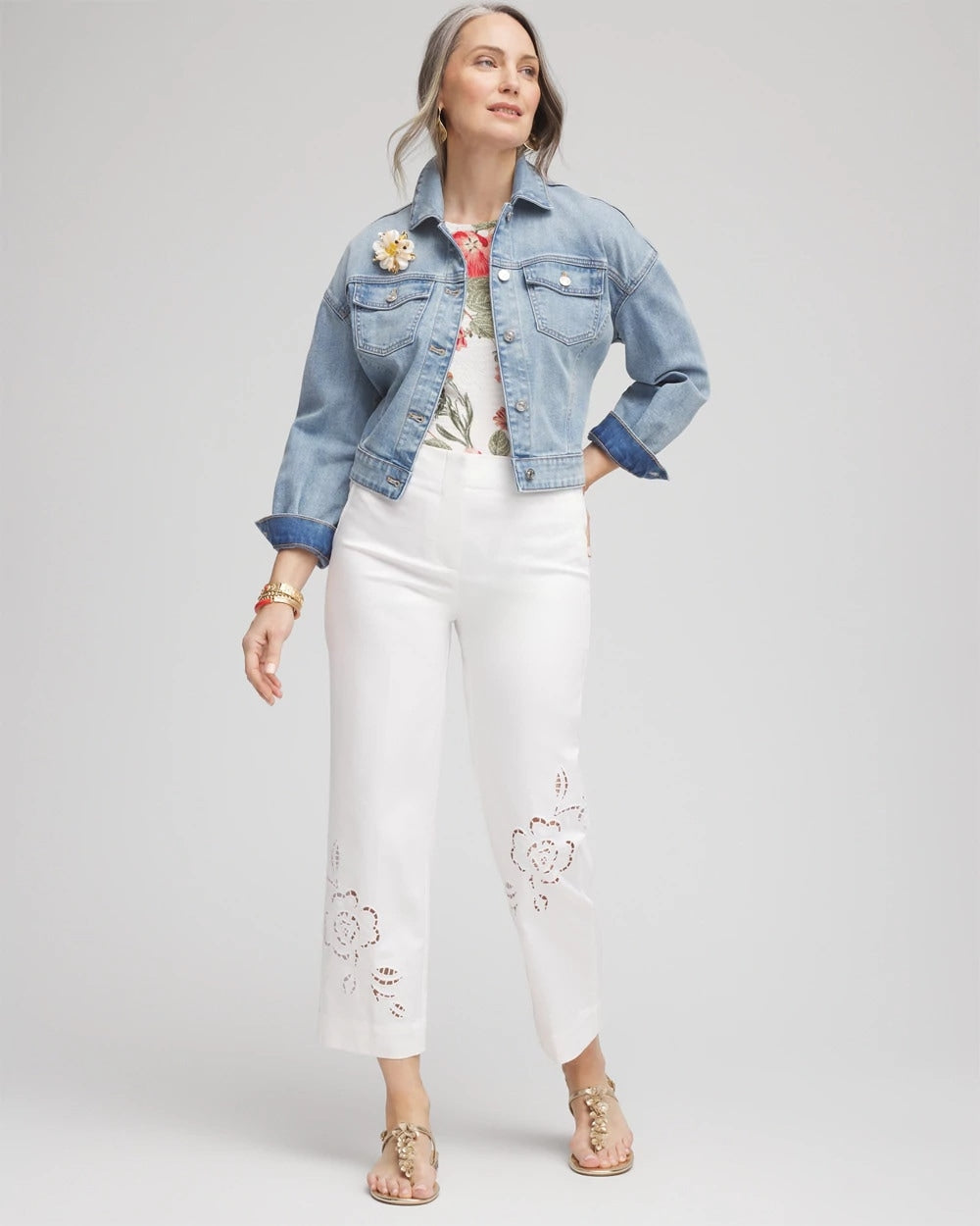 Sateen Cutout Cropped Pants - US 0449