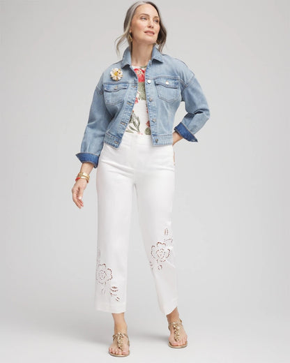 Sateen Cutout Cropped Pants - US 0449