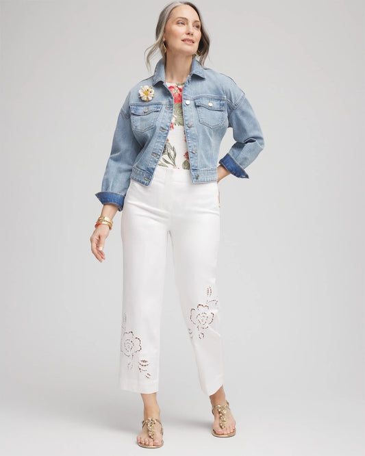 Sateen Cutout Cropped Pants - US 0449