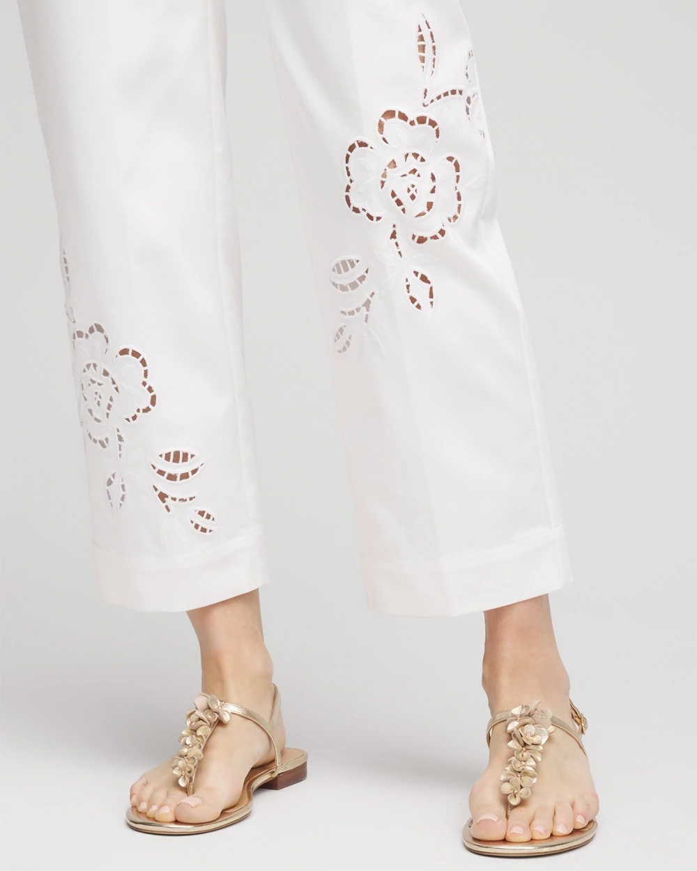 Sateen Cutout Cropped Pants - US 0449
