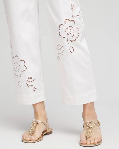 Sateen Cutout Cropped Pants - US 0449