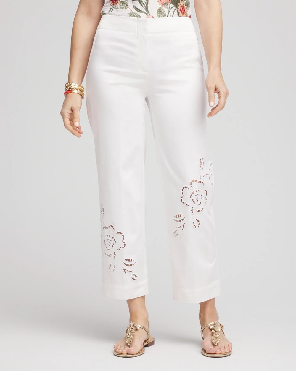 Sateen Cutout Cropped Pants - US 0449