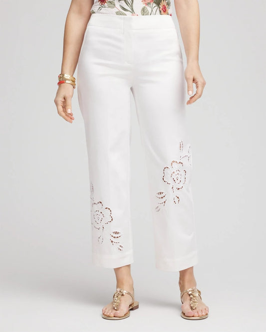 Sateen Cutout Cropped Pants - US 0449