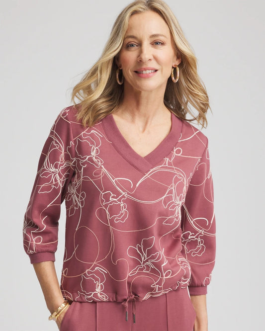 Zenergy® Double-Knit Embroidered Top - US 8752