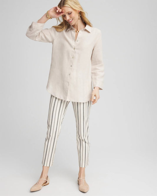 Brigitte™ Slub Striped Cropped Pants - US 5074
