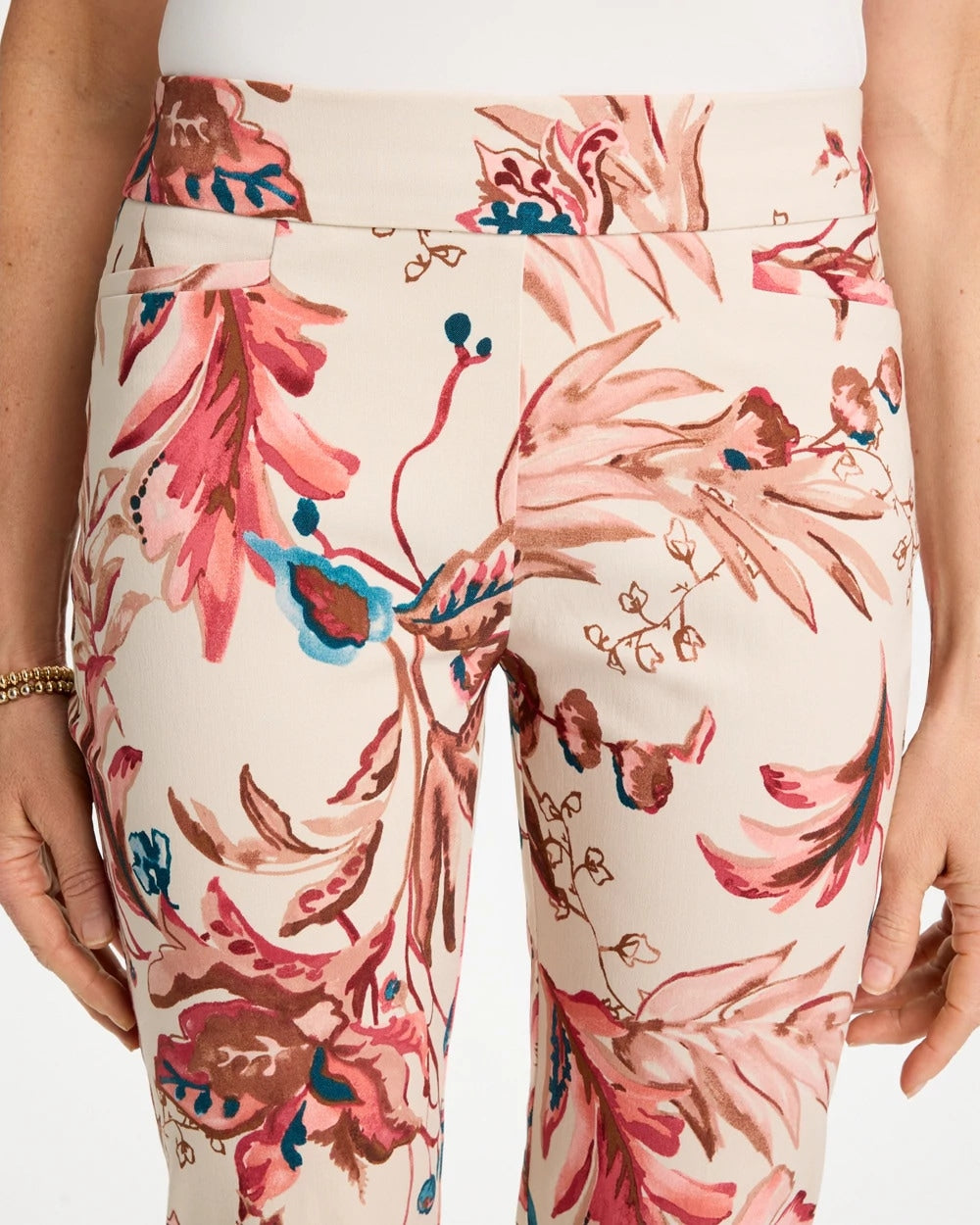 Printed Brigitte™ Slim Pull-On Ankle Pants - US 9310
