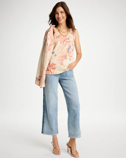 Ella Placed Print Sweater Tank - US 2992
