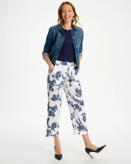 Piped Linen Fly Front Pants - US 5570