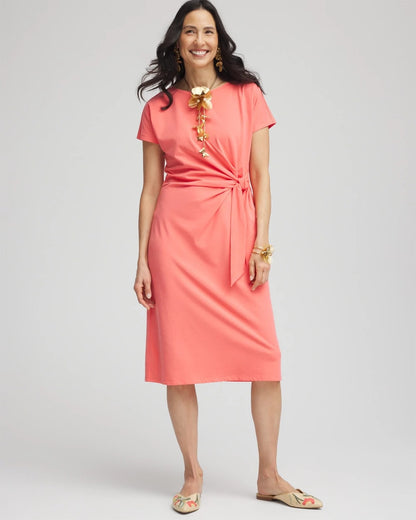 Dolman-Sleeved Side-Tie Dress - US 0755