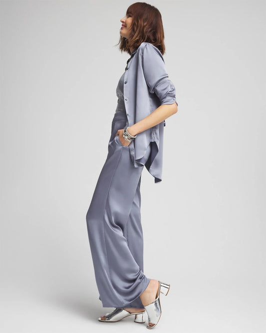 Satin Wide Leg Pants - US 3426