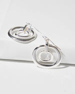 Silver Tone Drop Pendant Earrings - US 8919