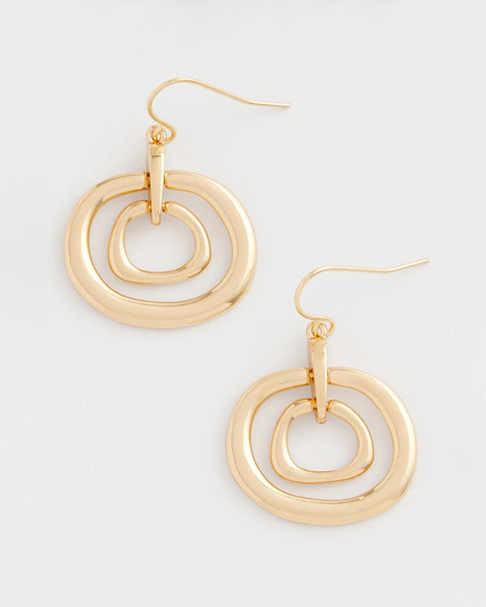 Gold Tone Drop Pendant Earrings - US 4549