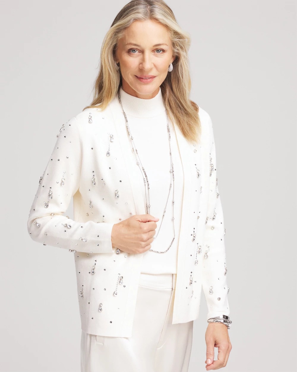 Embellished Long-sleeve Cardigan - US 3760