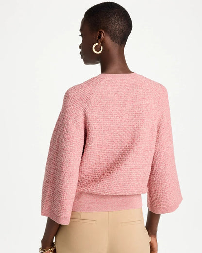 Cotton-Blend 3/4 Sleeve Pullover - US 3129