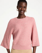 Cotton-Blend 3/4 Sleeve Pullover - US 3129
