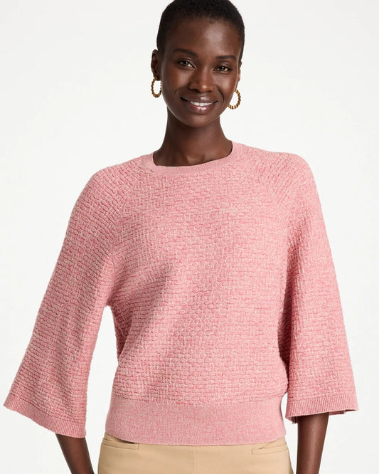 Cotton-Blend 3/4 Sleeve Pullover - US 3129