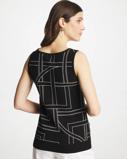 Ella Graphic Scoopneck Tank - US 2181