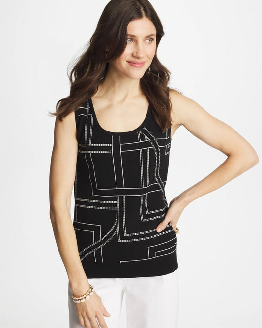 Ella Graphic Scoopneck Tank - US 2181