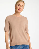 Ella Crewneck Pointelle Pullover Sweater - US 4905