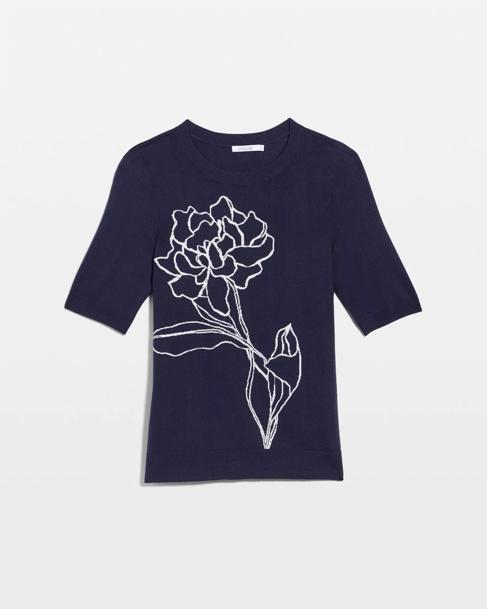 Ella Short-Sleeve Floral Sweater - US 5550
